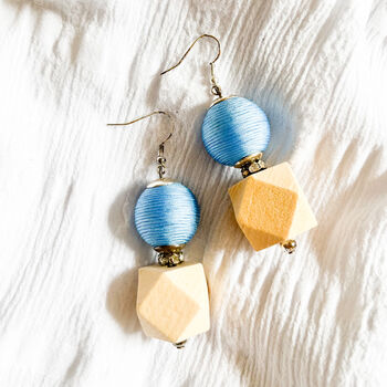 Wooden Folk Bead Earrings, 2 of 2
