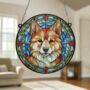 Shiba Inu Stained Glass Effect Suncatcher, thumbnail 3 of 6