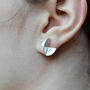 'Bauhaus' Handmade Sterling Silver Stud Earrings, thumbnail 4 of 9