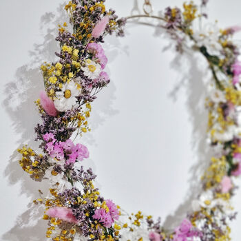 Large Dried Flower Daisy Spring Wreath, 3 of 4