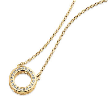 Designer Halo Pendant In 18ct Gold Vermeil, 2 of 5