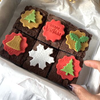 Personalised Christmas Fudgey Brownies, 5 of 12