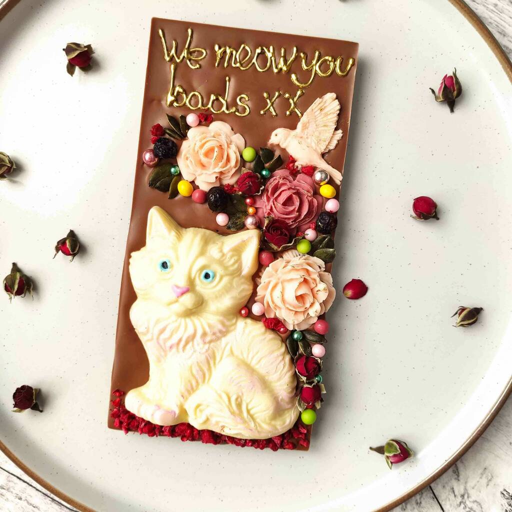 Personalised 'The Meow' Artisan Chocolate Cat By The Unique Chocolate
