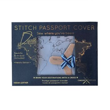 Stitch Where You've Been Metallic Vegan Passport Cover, 10 of 11