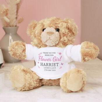 Personalised Flower Girl Teddy Bear, 2 of 2