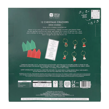 Holly White Christmas Crackers With Glass Charms 12 Pack, 3 of 3