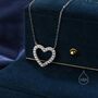 Open Heart Cz Necklace In Sterling Silver, thumbnail 4 of 11