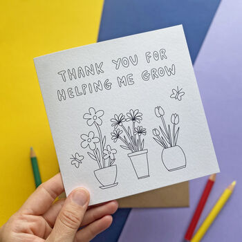 Colour In Thank You Card For Teacher By Lizzie Chancellor