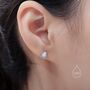 Sterling Silver Droplet Green Opal Crown Stud Earrings, thumbnail 5 of 10