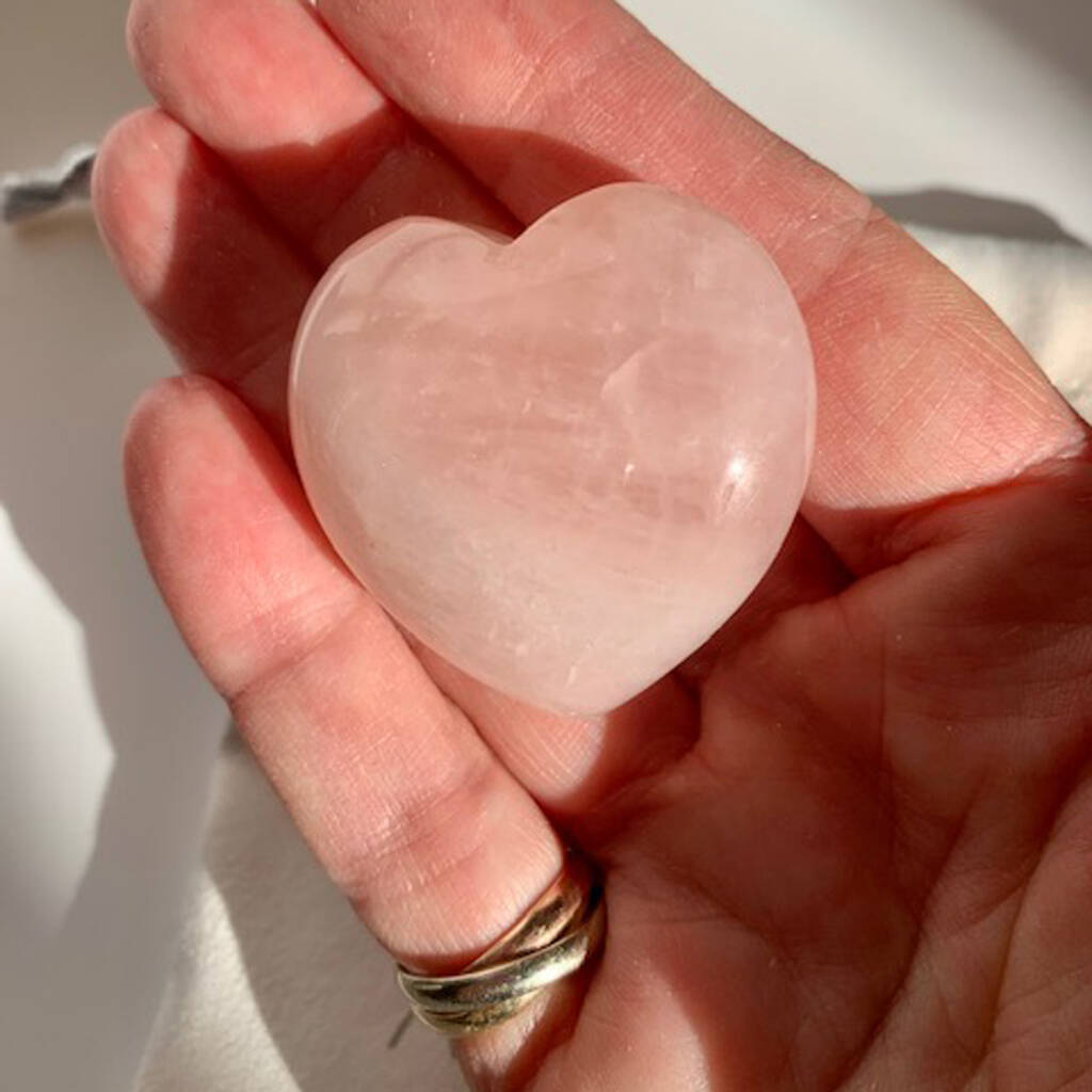 Rose Quartz Heart In Pouch, 1 of 5