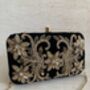 Black Velvet Rectangular Clutch Bag, thumbnail 3 of 10