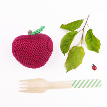 Apple Fruit Crochet Cotton Soft Toy, 8 of 10