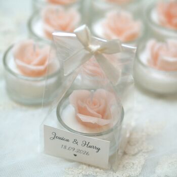 Wedding Favours Candle Roses, Party Personalised Guests Gifts, 7 of 8