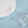 Sterling Silver Angel Wing 18 G Screw Back Stud Earrings With Ball Backs, thumbnail 3 of 10