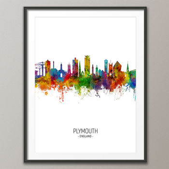 Plymouth Skyline Portrait Print And Box Canvas, 3 of 5