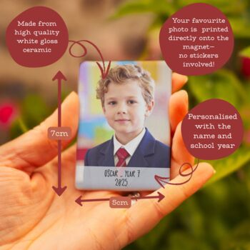 Personalised School Photo And Year Ceramic Magnet, 2 of 2