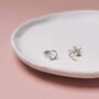 Silver Circle Stud Earrings, thumbnail 4 of 5