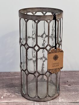 Window Pane Glass Lantern Candle Holder, 3 of 3