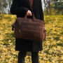 Vintage Look Leather Briefcase, thumbnail 4 of 12