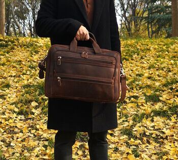 Vintage Look Leather Briefcase, 4 of 12