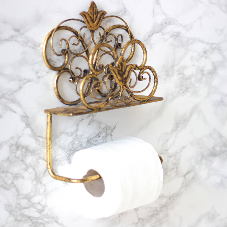 antique gold wall mounted toilet roll holder by dibor