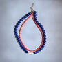 Lapis Lazuli And Red Stripe Bead Necklace Set Of Two, thumbnail 1 of 4