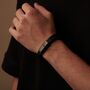 Engraved Black Leather Bracelet For Men And Women, thumbnail 2 of 11