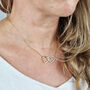 18ct Gold Plated Interlocking Double Hearts Necklace, thumbnail 2 of 5