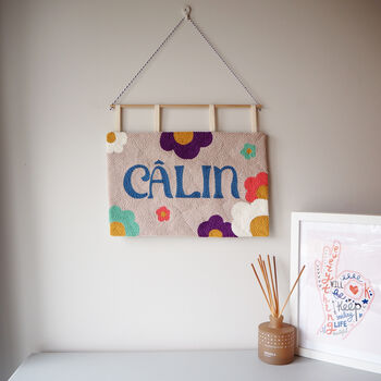 Personalised Name Wall Art Hanging With Daisy Flowers, 2 of 6
