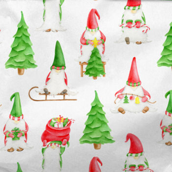 Gnomes At Christmas Wrapping Paper Roll Or Folded, 2 of 3