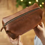 Personal Message Leather Luxe Wash Bag, thumbnail 2 of 5