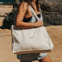 Wave Embroidered Beach Bag, thumbnail 1 of 8