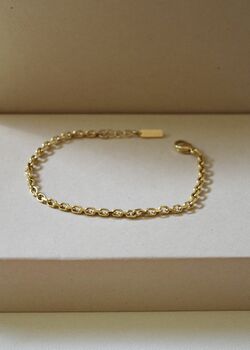 Anchor 3mm Chain Bracelet 18 K Gold Plated Adjustable Gift, 2 of 5