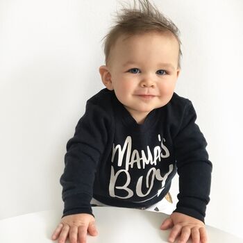 Mama's Boy Kids Sweatshirt In Black, 3 of 6