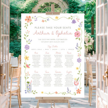 Whimsical Wildflower Wedding Table Plan, 3 of 5