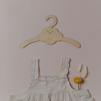 Personalised Childrens Coat Hanger With Cloud Design, 2 of 8