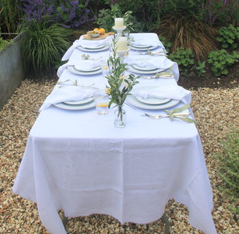 White Fringed Tablecloth, 5 of 6