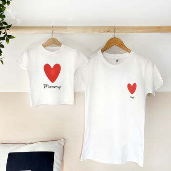 Personalised Daddy/ Mummy And Me Heart Father's Day T Shirt Set, 3 of 7