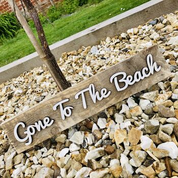 Gone To The Beach Reclaimed Wooden Swim Sign, 2 of 4