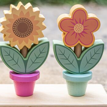 Personalised Flower Pot Stacking Toy, 2 of 5