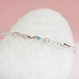 Sterling Silver Organic Blue Opal And Pearl Bangle, thumbnail 4 of 8