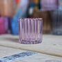 Flute Glass Pink Tea Light Holder, thumbnail 1 of 2