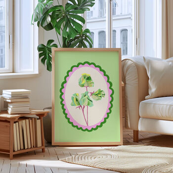 Sweet Pea Art Print Green, 2 of 5