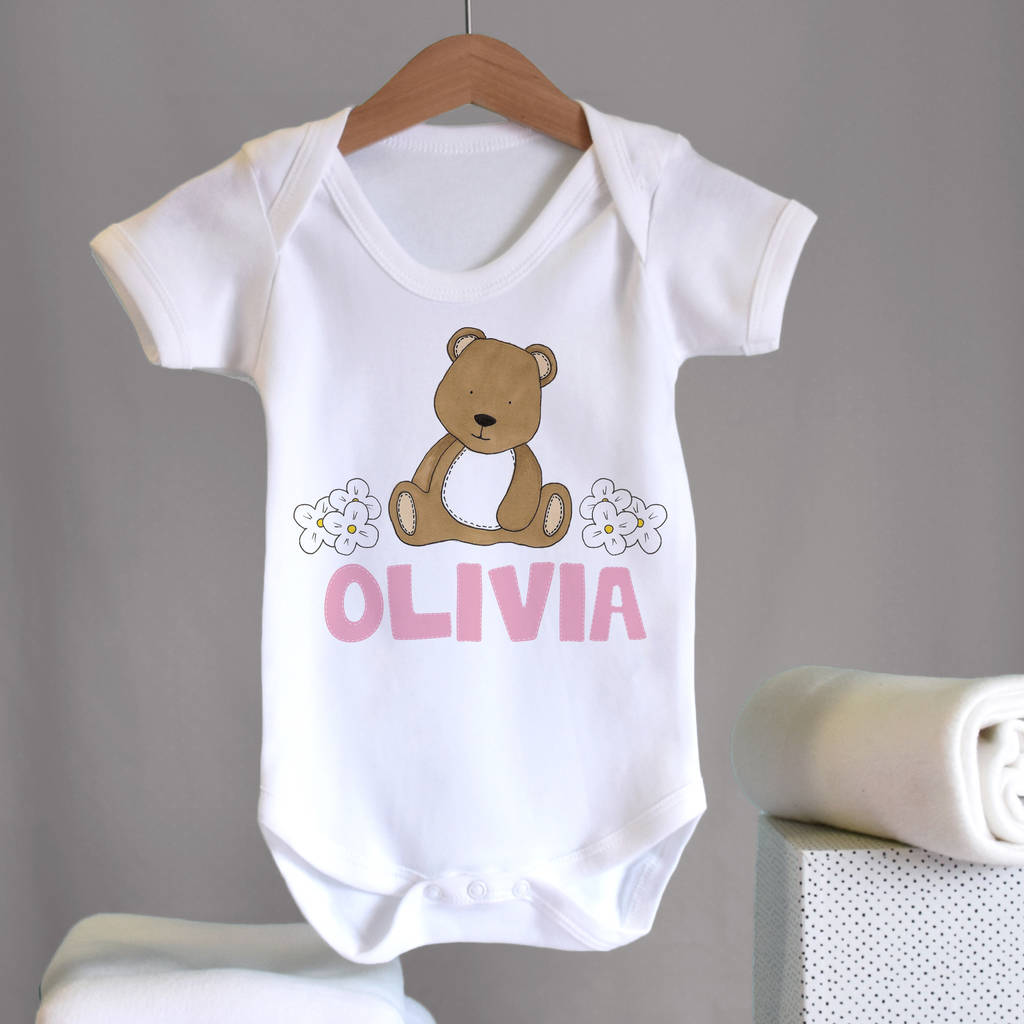 Personalised Bear Baby Vest By Cows & Kisses