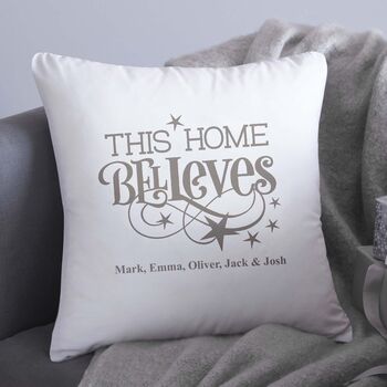 This Home Believes Personalised Cushion, 3 of 4