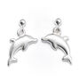 Sterling Silver Dolphin Earrings, thumbnail 1 of 4