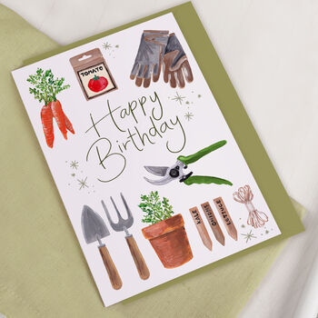 Vegetable Patch Gardening Happy Birthday Greeting Card, 2 of 3