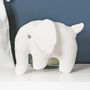 Off White Knitted Elephant Rattle With Personalised Bag, thumbnail 2 of 5