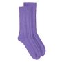 Recycled Wool / Cashmere Socks In Lavender Purple, thumbnail 2 of 3