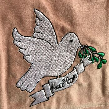 Embroidered Velvet Christmas Dove Banner/Pennant, 7 of 7
